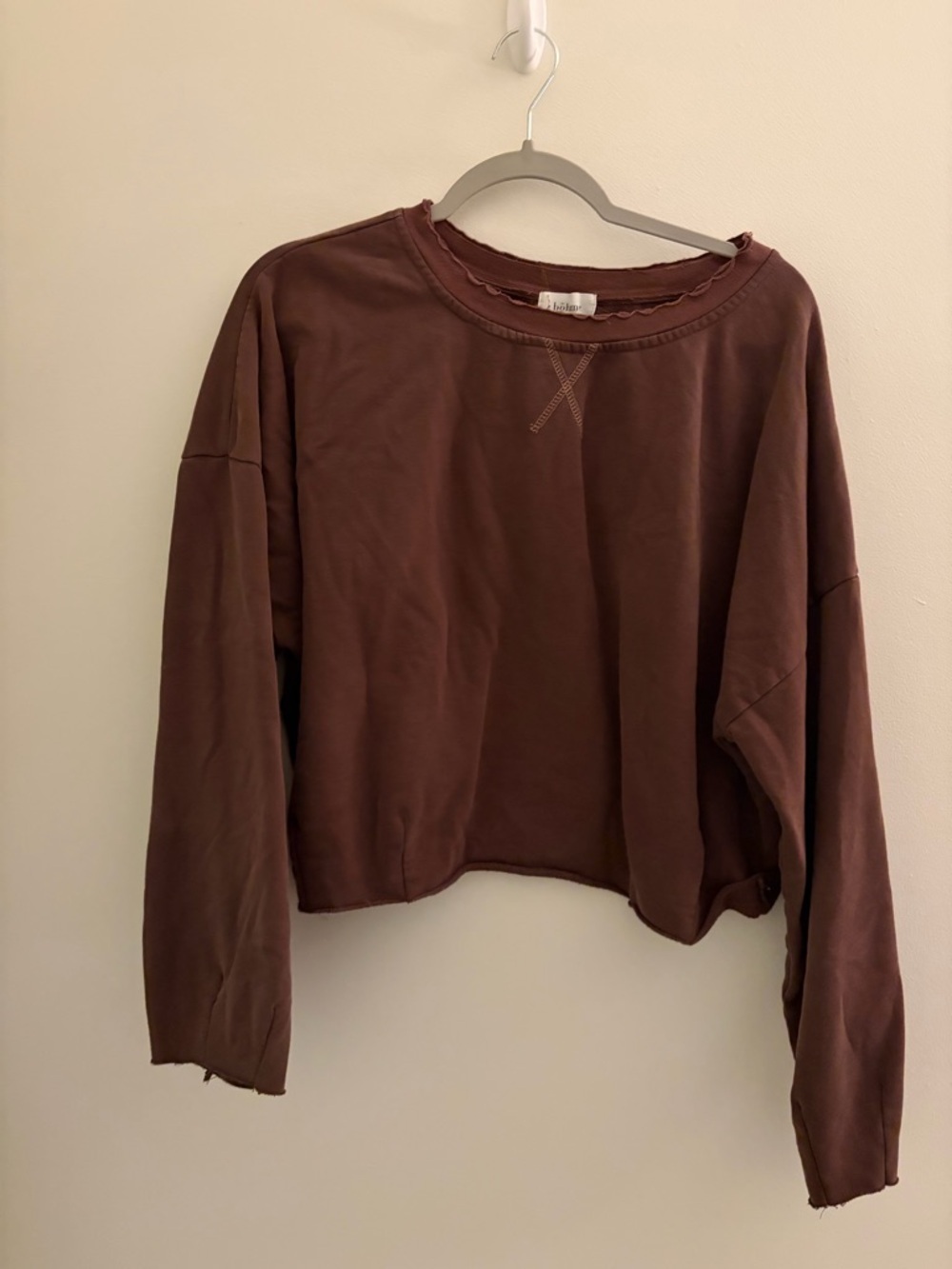 Bhome Relaxed Crop Sweatshirt - Brown